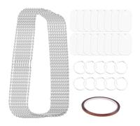 Asyduey Etiquetas para Perros de Aluminio en con Estampado de Sublimación de 44 Piezas, con Cadena Collar Cadena Llaveros Cinta Térmica para Identificación de Mascotas, Colgante