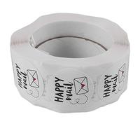 Asyduey Happy Mail Thank You Rollo de Pegatinas para Embalaje Sellado de Tarjetas de FelicitacióN Bolsas de Sellado de Sobres de 1 Pulgada Redondas 500 Pegatinas