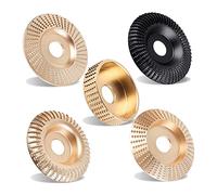 Asyduey Juego de 5 Discos de Talla de Madera para Amoladora Angular, Accesorios para Amoladora Angular de 4 y 4 1/2 con Eje de 5/8 Pulgadas, Herramienta para Amoladora de Tocones