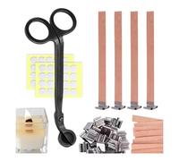 Asyduey Juego de Fabricación de Velas de 151 Piezas - Mechas de Madera para Velas con Base de Metal para Hacer Velas Mechas de Madera Sin Humo para Velas