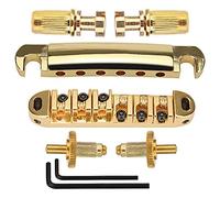 Asyduey Juego de Puente Tune-O- de Guitarra de 6 Cuerdas y Cordal con Postes para Guitarra EléCtrica LP,Gold