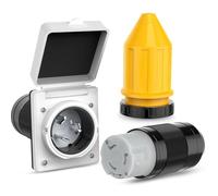 Asyduey Kit Alimentación con Corriente para Vehículos Recreativos 50 Amperios con Protector Cable Arranque 125/250 V NEMA SS2-50P SS2-50R Bloqueo por Macho Hembra