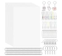 Asyduey Kit de 170 Hojas de Plástico Retráctil, Papel Artístico Retráctil con 15 Hojas, para Manualidades, Fabricación de Joyas, Bricolaje, 21x29 cm