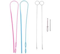 Asyduey Kit de Bucle de Costura de 6 Piezas, Gancho Giratorio de Bucle Enhebrador de CordóN Flexible Pinzas de Metal Herramienta Giratoria de Bucle con Pestillo