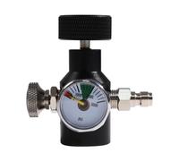 Asyduey Kit de Conector del Adaptador del Cilindro del Tanque de CO2, Adaptador de Recarga del Cilindro de de CO2 de Rosca TR21-4 con ManóMetro de 3000Psi Negro