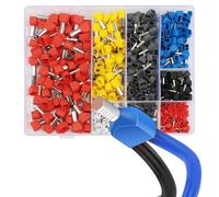 Asyduey Kit de Férulas de Alambre Doble de 750 Piezas, Férulas de Terminal de Cable, Conector de Engarzado, Férulas Gemelas, Kit de Terminador de Férula de Cordón Doble