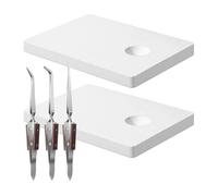 Asyduey Kit de Soldadura de Joyería de 5 Piezas 2 Placas de Soldadura de Cerámica Placa de Soldadura con Ranuras Redondas 3 Pinzas de Bloqueo Inverso