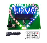 Asyduey Kit ElectróNico de Bricolaje Flash LED Colorido CorazóN de Amor Kit de Proyecto de Soldadura de Control Remoto DIY Regalo de San ValentíN Sin Carcasa