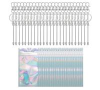 Asyduey Kit para Hacer Llaveros con Cuentas, Kit para Hacer Llaveros con Cuentas de Plata en para Hacer Llaveros de Bricolaje