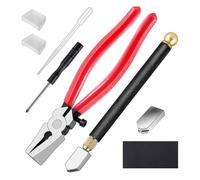 Asyduey Kits de Corte de Vidrio, Suministros para Vitrales con Alicates Resistentes y Herramienta de Corte Tipo Lápiz.