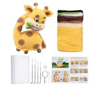 Asyduey Kits de Fieltro con Aguja de Jirafa para Principiantes, Kit de Fieltro con Aguja, de Fotos, Agujas de Fieltro, Almohadilla de Espuma, PañO de Fieltro, Instrucciones