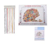 Asyduey Kits de Punto de Estampado para Adultos NiñOs Principiantes Kit de Costura para Bordado de 11 Quilates - Hermoso Erizo 38X27Cm