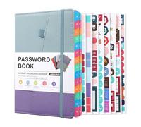 Asyduey Libro de ContraseñAs con PestañAs AlfabéTicas Coloridas y Dos Marcadores, para Personas Mayores de 8,4 X 5,9 Pulgadas, DireccióN de Internet E