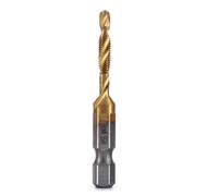 Asyduey M4x0.7mm Vástago Hexagonal Chapado en Titanio Rosca de Tornillo HSS Brocas de Macho de Rosca Métricas Máquina para Tornillos Macho Compuesto Herramienta de Chaflán Abierto