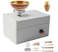 Asyduey Máquina de Ruedas de Cerámica, Kit de Fabricación de Cerámica USB con 6 Piezas de Herramientas de Arcilla Cerámica, Ruedas de Cerámica Eléctricas Kits de Bricolaje