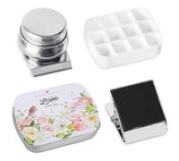 Asyduey Mini Caja de Lata PortáTil, de Acuarela VacíA de 12 Pocillos, PequeñOs Kits de Almacenamiento de Pintura con Clip MagnéTico y de Aceite, C