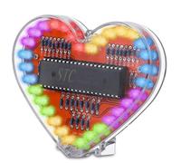 Asyduey Módulo de Luz Intermitente LED RGB en Forma de Corazón, Kit Electrónico DIY, Lámpara de Agua, Proyecto de Soldadura, Práctica para Estudiantes de Escuela