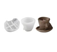 Asyduey Molde de 3D, Cara Abstracta, Molde de de Café, Maceta, Plantas, JarróN de Cemento, Molde de Silicona de Resina, Molde de de Vela Hecho una Mano