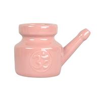 Asyduey Olla Neti de CeráMica de 350 Ml para Limpieza de Nariz, Duradera, una Prueba de Fugas, para Enjuague Nasal, Lavado de Nariz, Hombres y Mujeres, Rosa