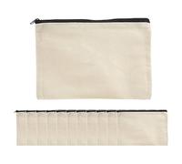 Asyduey Paquete de 12 Bolsas de Lona con Cremallera, Bolsas Artesanales Bricolaje en para Bolsas Maquillaje CosméTico de Viaje, Estuche para LáPices, Bolsas de Regalo para Fiestas
