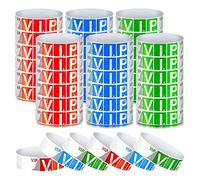Asyduey Paquete de 600 Pulseras VIP para Eventos Pulseras VIP Impermeables Pulseras de Papel VIP Pulseras para Fiesta (Rojo, Azul, Verde)