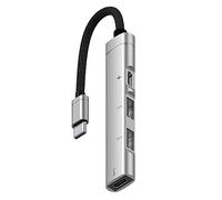 Asyduey Para Android, TeléFono MóVil, Computadora, Tableta, Concentrador de Carga PD PortáTil, Base de ExpansióN USB C Tipo C, Plateado