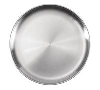 Asyduey para Escupir Huesos de Acero Inoxidable de 30 Cm, Bandeja Poco Profunda Plateada, Disco de Comedor de Metal, Redondo, Vajilla de Postre