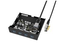 Asyduey PCI-e una USB 3.0 Panel Frontal de PC Tarjeta de ExpansióN USB Adaptador USB PCIE Soporte de Panel Frontal de Disquete de 3,5 Pulgadas Elevador PCI-e X1