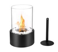 Asyduey PequeñO de Mesa, Mini Chimenea PortáTil de Alcohol para Interior, Limpieza Sin Humo, Negro