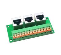 Asyduey Placa de Conexión Hembra RJ45, Terminal de Resorte Rápido Sin Soldadura RJ45 A 8, Conector Hembra RJ45 de Vías con Placa PCB