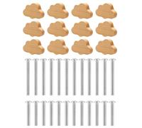 Asyduey Pomos para Tocador Bohemios, Paquete de 12 Pomos Duraderos de Madera de para Cajones, Tiradores de Tocador de Madera en Forma de Nube para Gabinetes y Muebles