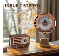 Asyduey Radio Retro Portátil, Mini Receptor de Radio FM/Am/SW, Altavoz Bluetooth Vintage con Linterna LED, Compatible con para Tarjeta TF, USB AUX