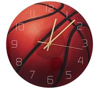 Asyduey Reloj de Pared Silencioso AcríLico de Baloncesto Dormitorio Sala de Estar Despertador de CumpleañOs Presente para la DecoracióN de la HabitacióN
