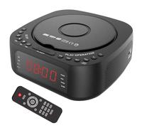 Asyduey Reproductor de DVD Portátil, Reproductor de VCD, Radio Despertador FM, Altavoz Bluetooth, Reproductor de Música, Reproductor de CD Doméstico, Enchufe de la UE.