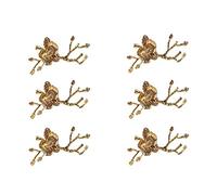 Asyduey Servilletero con Diseño de Rama de de Ciruelo Anillo de Servilleta Anillo de Toalla Occidental Juego de DecoracióN de Mesa de Hotel de 6-