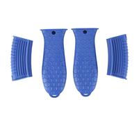 Asyduey Soporte de Silicona para Manejar Caliente para Hierro Fundido, Paquete de 4 de la Manija de la Olla Juego de Tapa de Goma Antideslizante para SartéN de SartéN