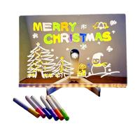 Asyduey Tablero de Dibujo Luminoso Acrílico con LED para Niños, Juguete Antiarañazos, Borrable, Ajustable, con Letras, Mensajes, Notas, Regalo de Cumpleaños