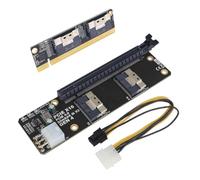 Asyduey Tarjeta Adaptadora 2 en 1 de 2 Puertos SlimSAS 8I X2 A PCIE 4.0 X16 GEN4 para Tarjeta de Red, Tarjeta Gráfica, Tarjeta de Captura de Video