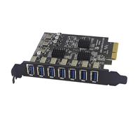 Asyduey Tarjeta de Expansión PCIe USB3.2 GEN2 de 10 Gbps, Tipo A, PCI-e de 4X A 7 Puertos, Tarjeta Adaptadora de Expansión USB 3.0, Tarjeta Controladora PCI-e