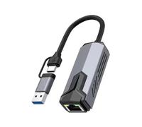Asyduey Tarjeta de Red Cableada 5G, Adaptador Ethernet USB 3.0 Tipo C A RJ45 de 5000 Mbps de Alta Velocidad para Portátiles, Computadoras de Escritorio y Tabletas.