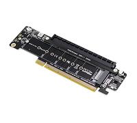 Asyduey Tarjeta Vertical de ExpansióN Dividida PCIE4.0 PCIE X16 una M.2 NVME SSD Tarjeta Adaptadora PCIE X16 una X8+X4+X4 Quad VROC .2 Puerto NVMe