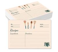 Asyduey Tarjetas de Recetas de 4 X 6 Pulgadas, Juego de 100 Tarjetas de Recetas en de Cartulina Gruesa de Doble Cara para Regalo de Mamá, Hermana, Hija y