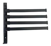 Asyduey Toallero Giratorio, Toallero Negro Montado en la Pared con Colgador de Toallas de 4, Toallero Inoxidable para BañO con RotacióN de 180°