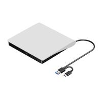 Asyduey Unidad Externa de CD DVD +/-RW, USB 3.0 y USB-C Reproductor PortáTil de Grabadora de CD y DVD ROM Lector Escritor Regrabador Unidad de Disco,