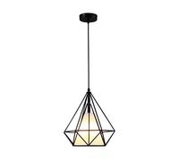 ASYHONG Luz de luz Colgante Colgante Luces de Techo Luces de Techo Simple Creative Bar Contador de Estudio Restaurante Retro Industrial Wind Art Diamond Pavycage Black White (Color: Negro) KeYJ
