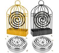 AsyinXson Mosquito Coil Holder 4 unids,Soporte para bobina de mosquito,quemador espiral antimosquitos,puerta de incienso en espiral antimosquitos para camping, exterior, jardín, interior y exterior