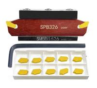 ASZLBYM Herramienta de corte de ranura SPB326 / SPB26-3 herramientas de tabla de cortar, y 12 plaquitas de metal duro SP300 de 3 mm y 1 soporte de cuchilla SMBB1626.