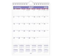 AT-A-GLANCE Calendario de pared 2025-2026 académico, mensual, 8 x 11 pulgadas, pequeño, bloques diarios rayados (AY128)