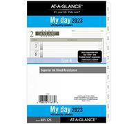 AT-A-GLANCE - Recambio diario para planificador 2023, temporizador de día 12010, 5-1/2 x 8-1/2 pulgadas, tamaño 4, tamaño de escritorio, una página por día, hoja suelta (481-125)