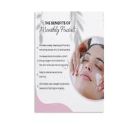 At Home Facial Guide Poster Glowing Skin Benefits Chart Wellness Wall-Art For Bathroom Bedroom Decor(Unframed,16X24inch(40X60cm))